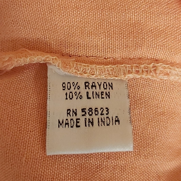 BOHO Chic Peach Vintage Blouse XL - Picture 7 of 7